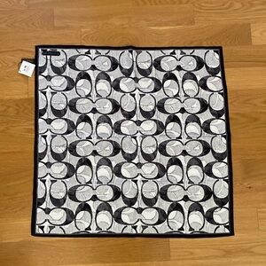 Coach Black & White Silk Scarf 27x27 NWT!